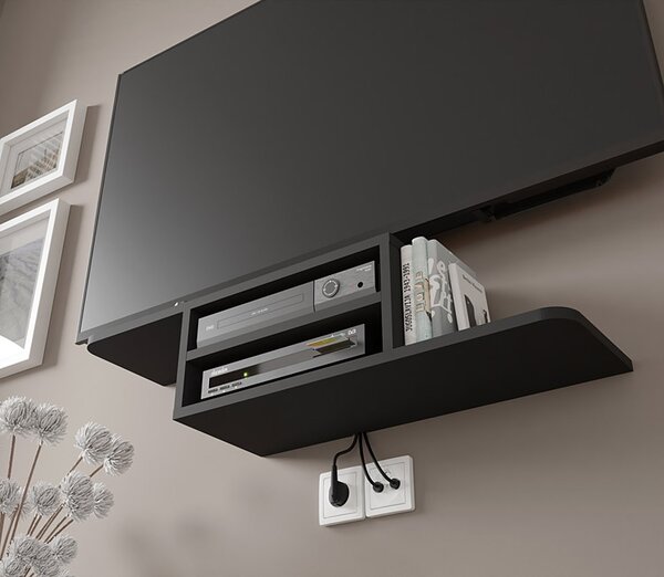 Czarna Wisząca Półka Pod Tv P6-H51