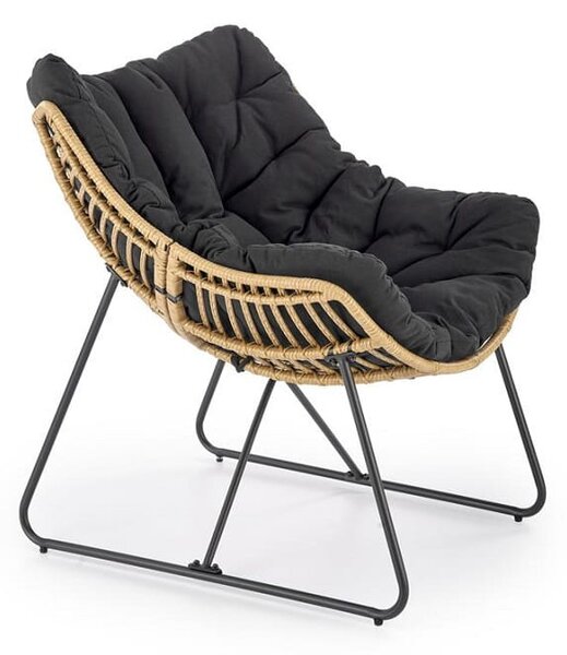 Rattanowy fotel wypoczynkowy na płozach boho | Umeblowana.com