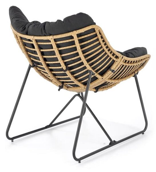 Rattanowy fotel wypoczynkowy na płozach boho | Umeblowana.com
