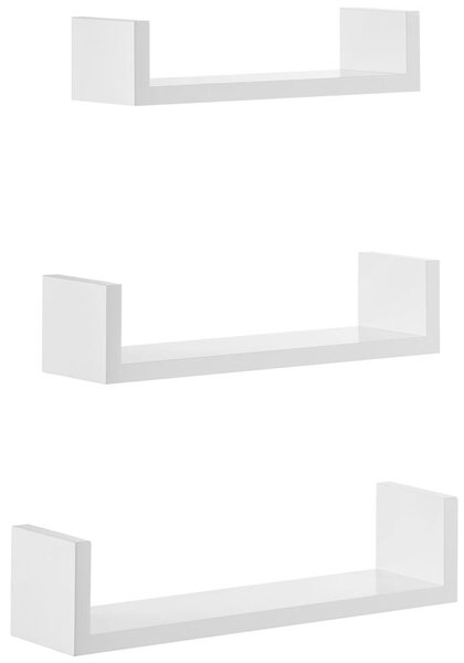 Komplet 3 białych półek ściennych nowoczesnych E6-N01