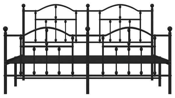 Czarne metalowe łóżko loftowe 140x200cm C7-K68