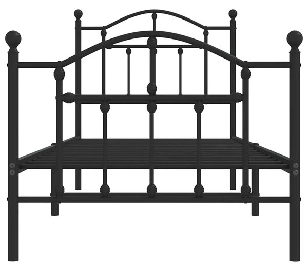 Czarne Metalowe Łóżko Pojedyncze 90X200 Cm F5-H57