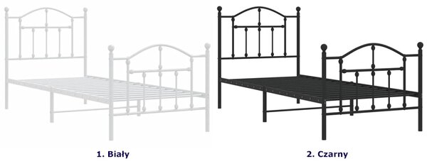 Czarne Metalowe Łóżko Pojedyncze 90X200 Cm F5-H57