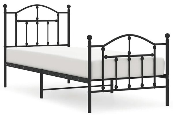 Czarne Metalowe Łóżko Pojedyncze 90X200 Cm F5-H57