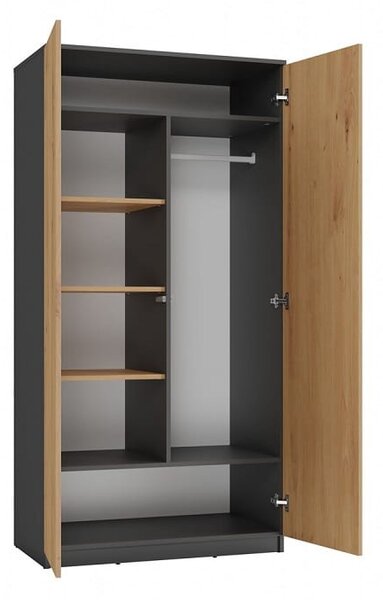 Szafa z półkami i wieszakiem na ubrania artisan/antracyt | Umeblowana.com