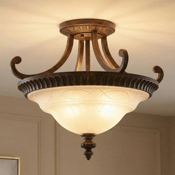 FEISS Lampa sufitowa DRAWING, możliwość ściemniania, brązowy / rdzawy, salon / jadalnia, metal, antyczny