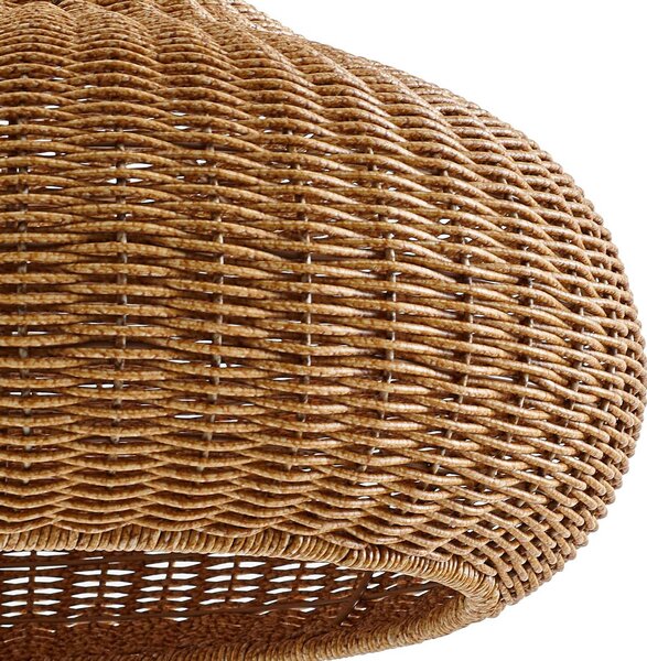 Lampa wisząca zewnętrzna Lucande Taniola, 1-punktowa, beżowa, rattan, IP44 Taniola Lucande, możliwość ściemniania, jasne drewno, drewno, dworkowy / rustykalny