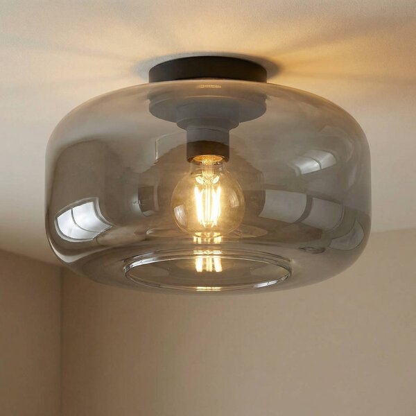 Lampa sufitowa Hildur Lindby, możliwość ściemniania, aluminiowy / szary / cynkowy, salon / jadalnia, szkło