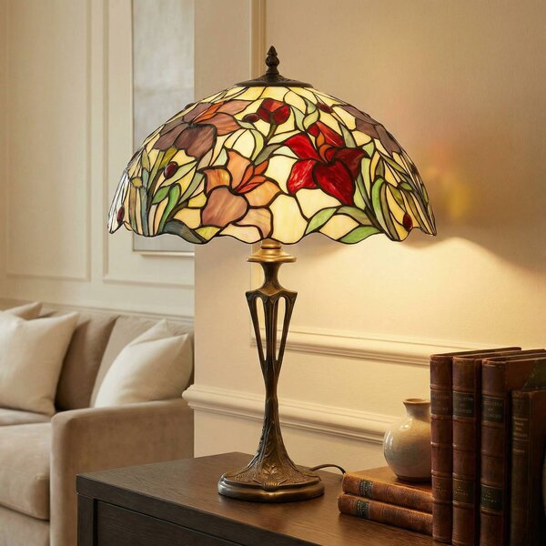 Artistar Lampa stołowa tiffany Athina, multikolor, salon / jadalnia, tworzywo sztuczne, tiffany