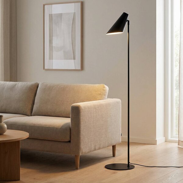 Dyberg Larsen Lampa stojąca Cale, czarny, salon / jadalnia, metal, skandynawski