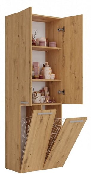 Regał łazienkowy z koszami i półkami artisan | Umeblowana.com