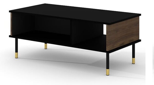 Elegancka ława do salonu z półkami dąb catania | Umeblowana.com