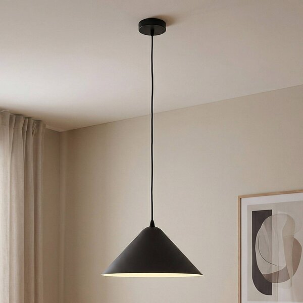 Lampa wisząca Clarine Lindby, możliwość ściemniania, czarny, salon / jadalnia, metal, nowoczesny