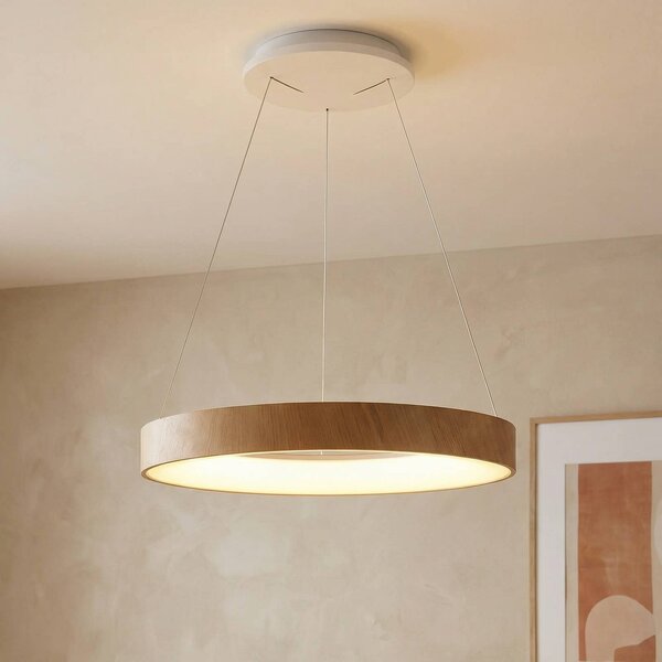 Mantra Iluminación Lampa wisząca Niseko II, możliwość ściemniania, jasne drewno, salon / jadalnia, metal, nowoczesny