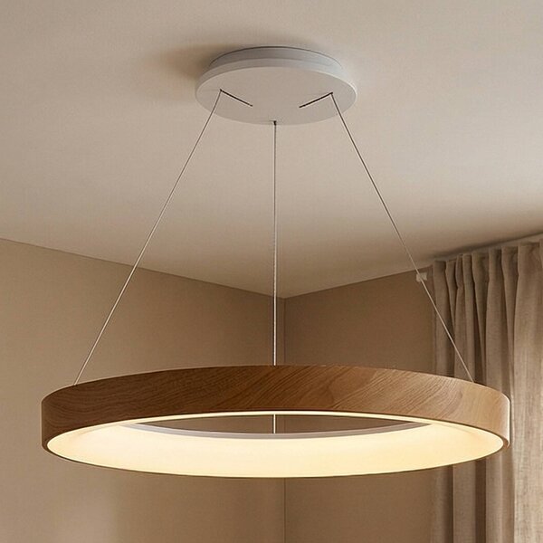 Mantra Iluminación Lampa wisząca Niseko II, możliwość ściemniania, jasne drewno, salon / jadalnia, metal, nowoczesny
