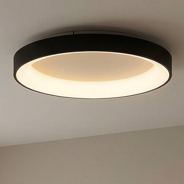 Mantra Iluminación Lampa sufitowa LED Niseko II, możliwość ściemniania, czarny, salon / jadalnia, aluminium, nowoczesny