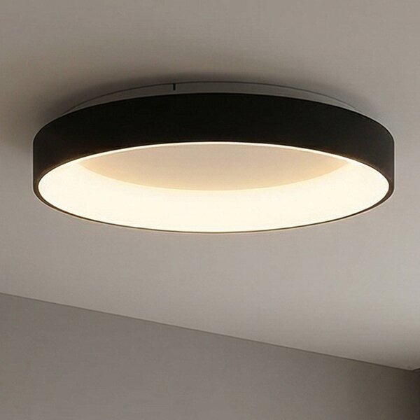 Mantra Iluminación Lampa sufitowa LED Niseko II, możliwość ściemniania, czarny, salon / jadalnia, aluminium, nowoczesny