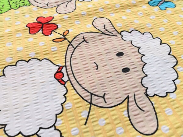 Pościel z kory do łóżeczka OWCZKI żółte Rozmiar pościeli: 45 x 65 cm | 90 x 135 cm