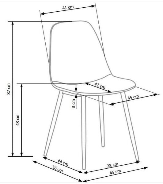 Szare pikowane krzesło metalowe | Umeblowana.com