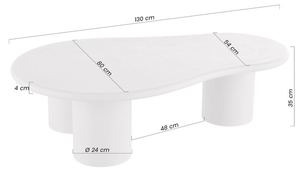 Stolik kawowy Gisela 130 cm do salonu - beżowy