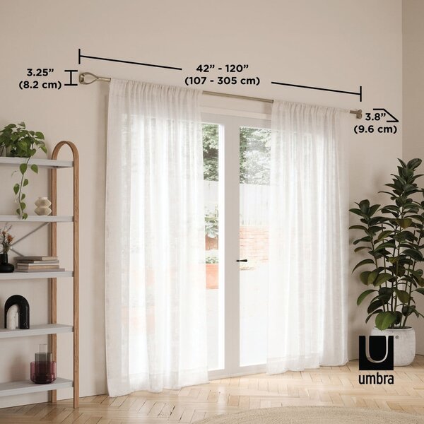 Regulowany karnisz ze stali nierdzewnej 107 - 305 cm Loop – Umbra
