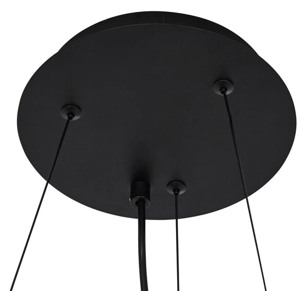 Lampa wisząca szklana Marvi Lucande, możliwość ściemniania, czarny, salon / jadalnia, szkło, nowoczesny