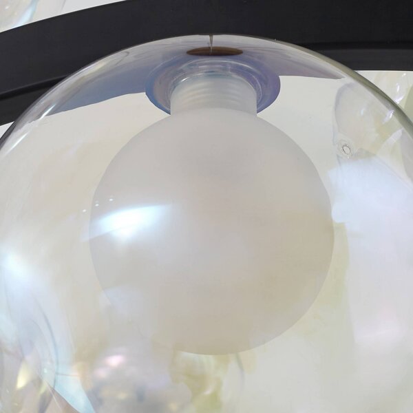 Lampa wisząca szklana Marvi Lucande, możliwość ściemniania, czarny, salon / jadalnia, szkło, nowoczesny