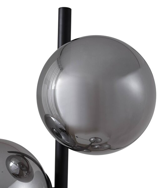 Lampa stojąca Orbelia Lindby, czarny, salon / jadalnia, szkło, nowoczesny