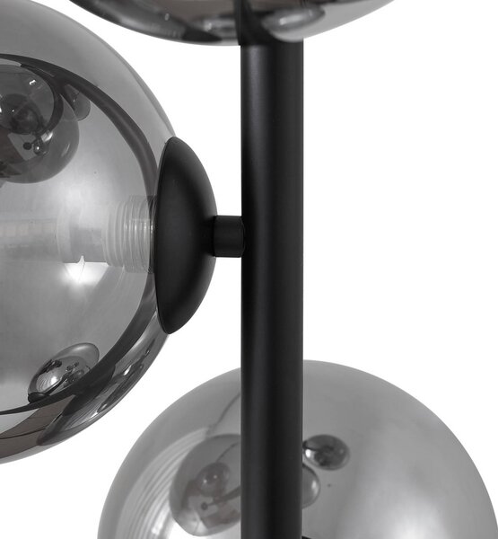 Lampa stojąca Orbelia Lindby, czarny, salon / jadalnia, szkło, nowoczesny