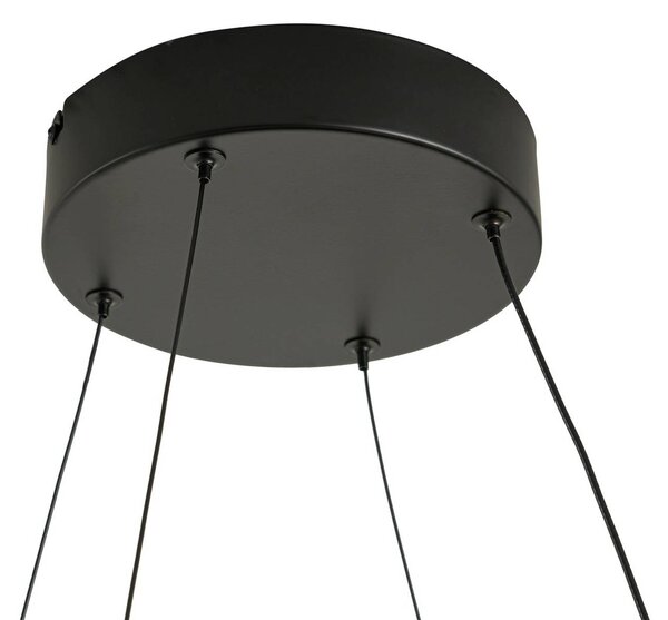 Lampa wisząca Gavril Lucande, możliwość ściemniania, czarny, salon / jadalnia, metal, nowoczesny
