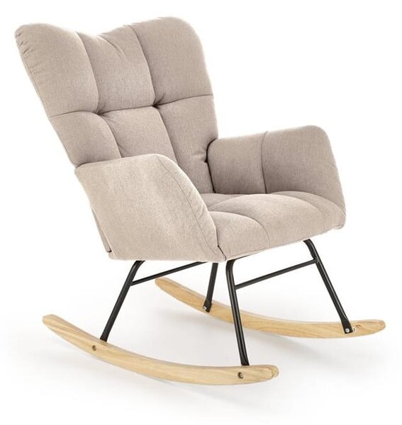 Wygodny fotel bujany beż | Umeblowana.com