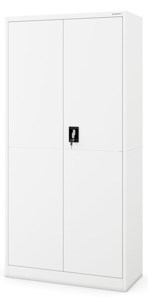 Biurowa szafa metalowa JAN, 900 x 1850 x 400 mm, Smart: biała