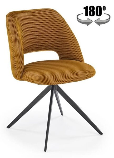 Musztardowe krzesło do jadalni loft | Umeblowana.com