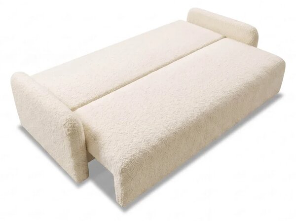 Sofa DUO Rozkładana Dwuosobowa Beżowa Boucle Nowoczesna