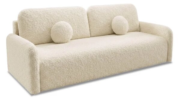 Sofa DUO Rozkładana Dwuosobowa Beżowa Boucle Nowoczesna