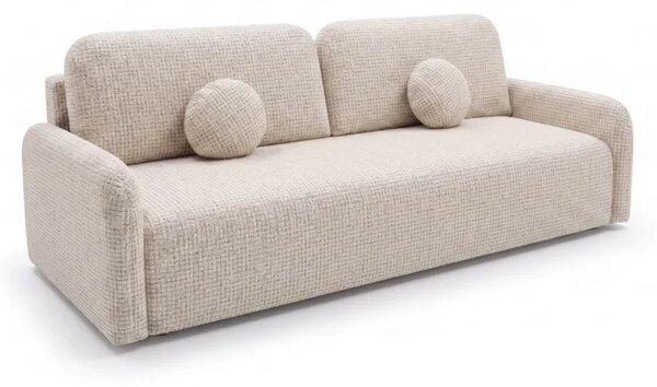 Sofa DUO Rozkładana Dwuosobowa Beżowa Szenil Nowoczesna