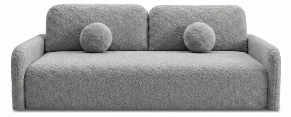 Sofa DUO Rozkładana Dwuosobowa Ciemnoszara Boucle Nowoczesna