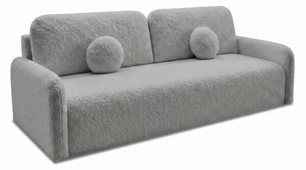 Sofa DUO Rozkładana Dwuosobowa Ciemnoszara Boucle Nowoczesna