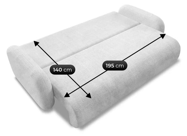 Sofa VIDI Rozkładana Dwuosobowa Szara Szenil Nowoczesna