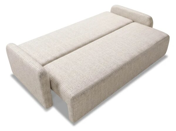 Sofa DUO Rozkładana Dwuosobowa Beżowa Szenil Nowoczesna