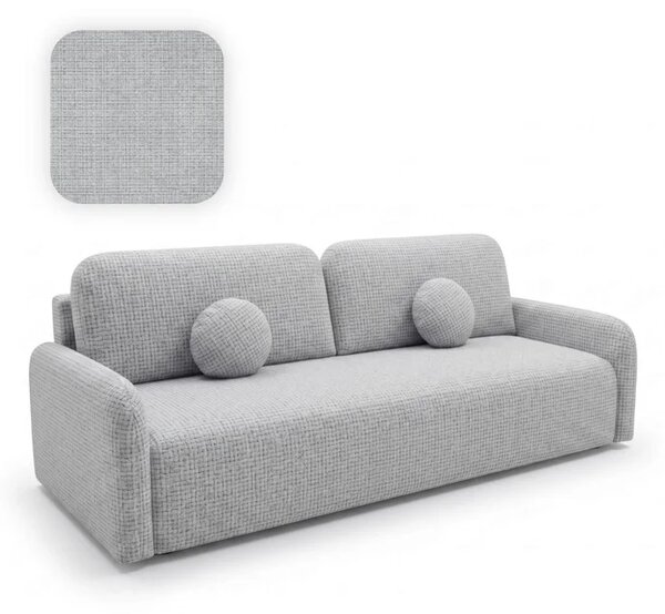 Sofa DUO Rozkładana Dwuosobowa Szara Szenil Nowoczesna