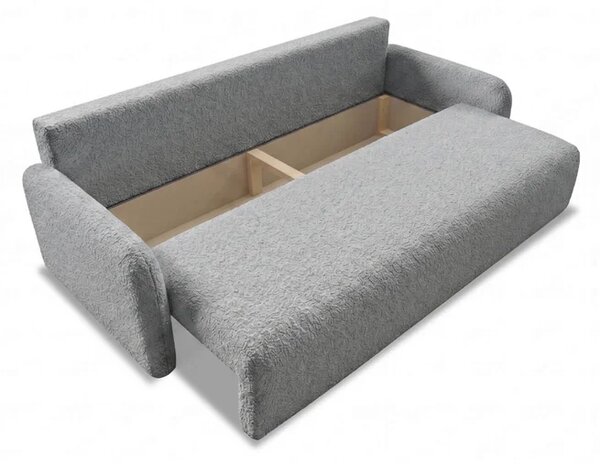 Sofa DUO Rozkładana Dwuosobowa Ciemnoszara Boucle Nowoczesna