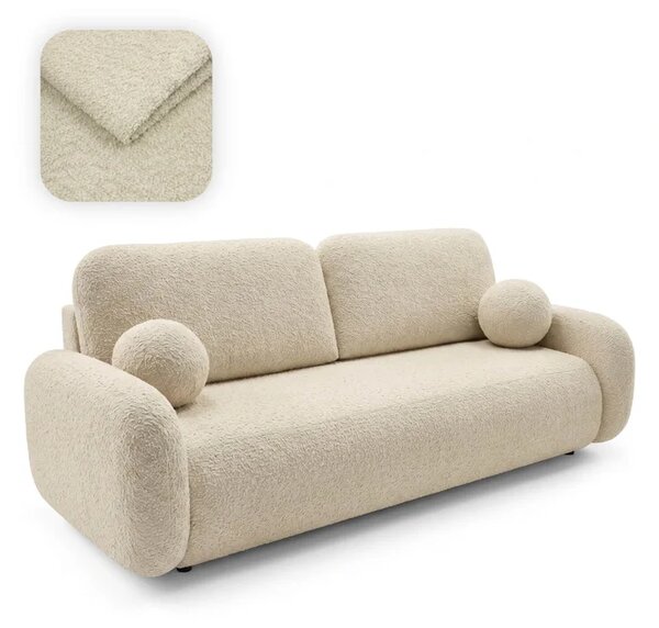 Sofa VIDI Rozkładana Dwuosobowa Beżowa Boucle Nowoczesna