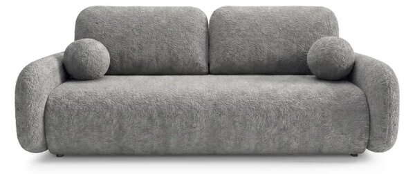 Sofa VIDI Rozkładana Dwuosobowa Ciemnoszara Boucle Nowoczesna
