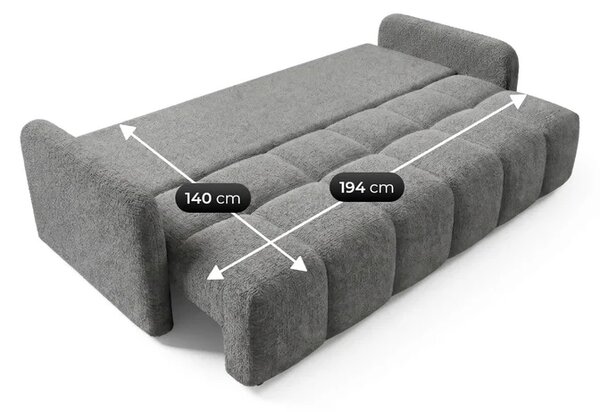 Sofa ZEN Rozkładana Dwuosobowa Ciemnoszara Boucle Nowoczesna