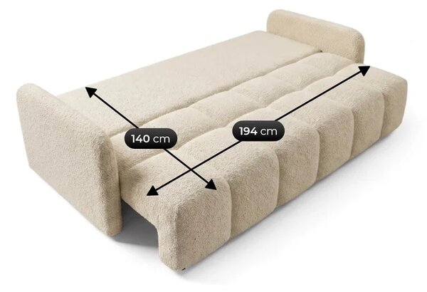 Sofa ZEN Rozkładana Dwuosobowa Beżowa Boucle Nowoczesna