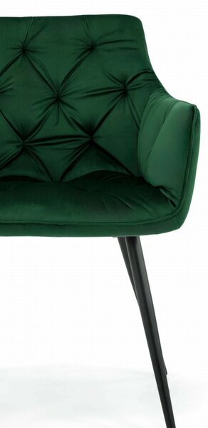 MebleMWM Krzesło tapicerowane DC-0084-3 Zielony | Nogi czarne | OUTLET