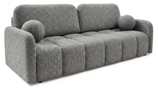 Sofa ZEN Rozkładana Dwuosobowa Ciemnoszara Boucle Nowoczesna