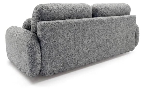 Sofa VIDI Rozkładana Dwuosobowa Ciemnoszara Boucle Nowoczesna