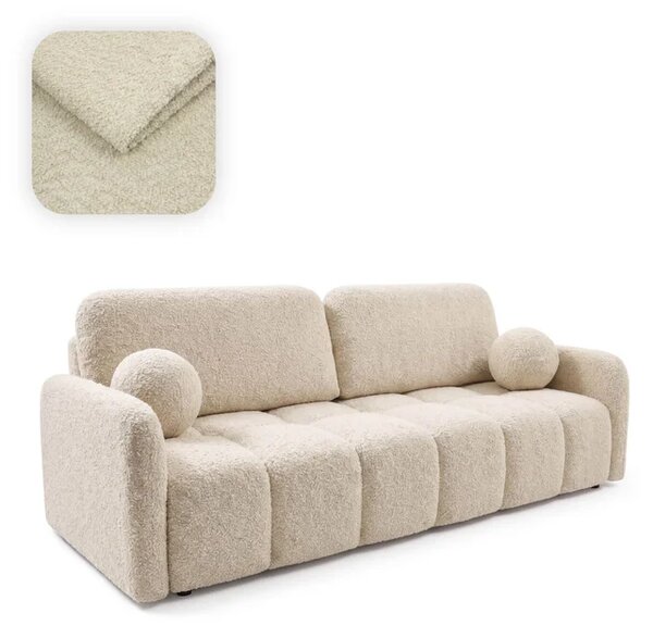 Sofa ZEN Rozkładana Dwuosobowa Beżowa Boucle Nowoczesna